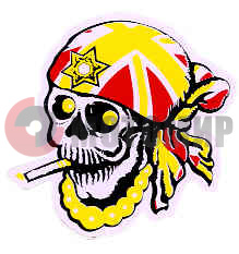 Наклейка Череп ев.пират кр жел Наклейка Череп ев.пират кр жел