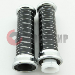 Ручки руля универсальные 23 черные с белыми полосками Ручки руля универсальные 23 черные с белыми полосками