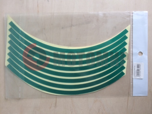 Наклейка на обод колеса светоотр.,12-13",зелен. Наклейка на обод колеса светоотр.,12-13",зелен.