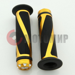 Ручки руля универсальные 34 желтые витой рисунок Ручки руля универсальные 34 желтые витой рисунок